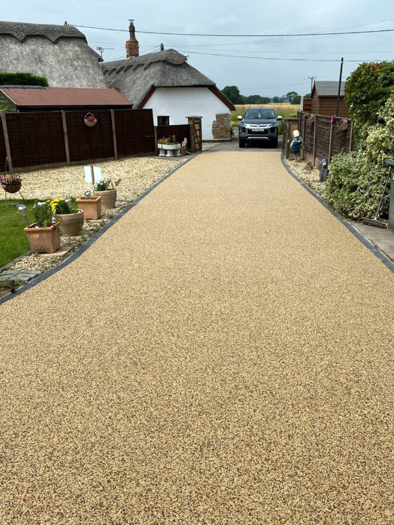 Resin bound driveway installation in Wilmslow